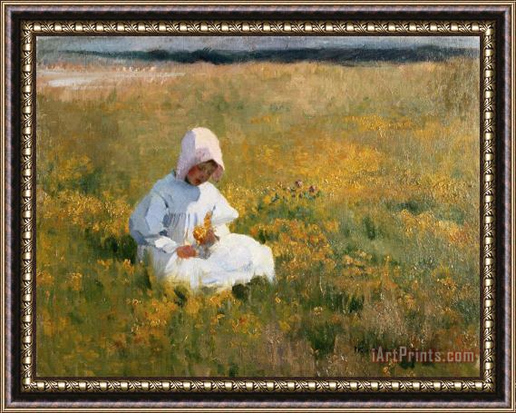 Marianne Stokes In a Field of Buttercups Framed Print