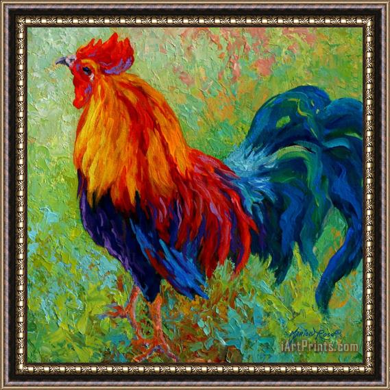 Marion Rose Band Of Gold - Rooster Framed Painting