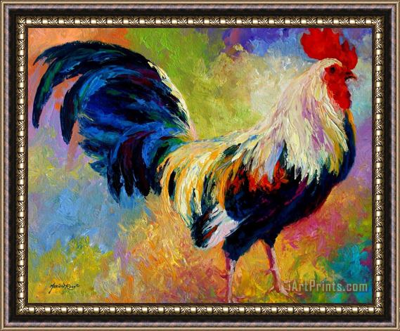 Marion Rose Eye Candy - Rooster Framed Painting