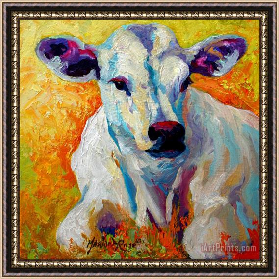 Marion Rose White Calf Framed Painting