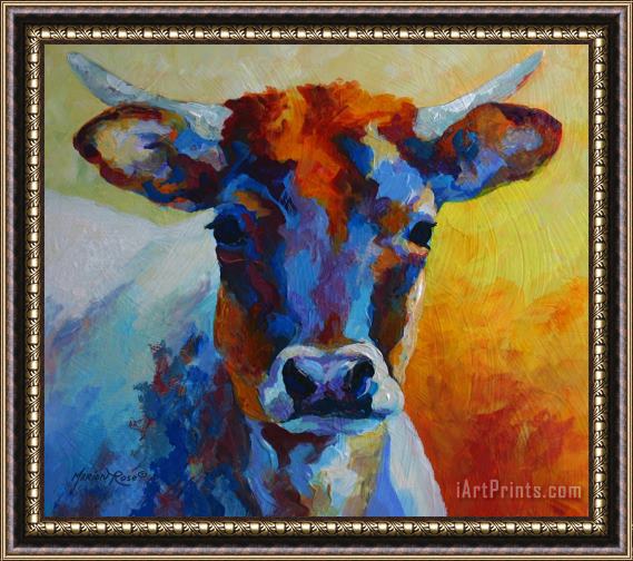 Marion Rose Young Blood - Longhorn Framed Painting