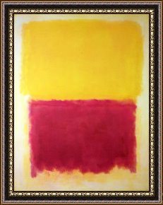 Yellow Framed Paintings - Beige Yellow And Purple by Mark Rothko