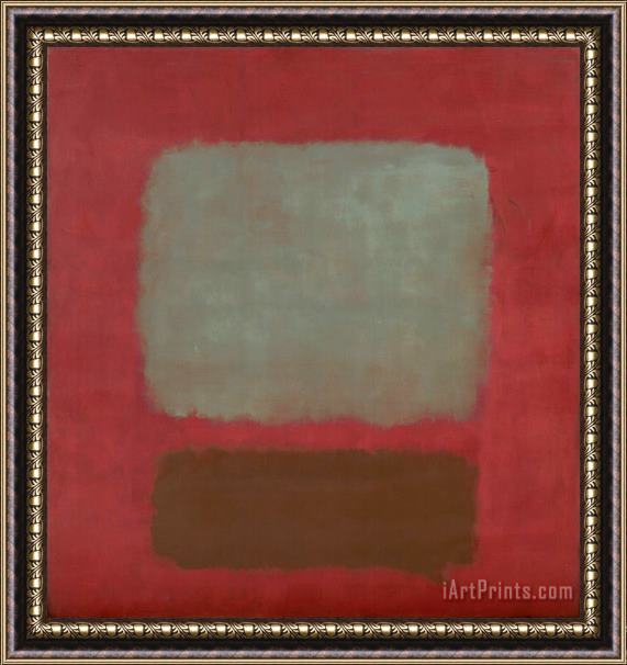 Mark Rothko No 37 No 19 Slate Blue And Brown on Plum 1958 Framed Painting