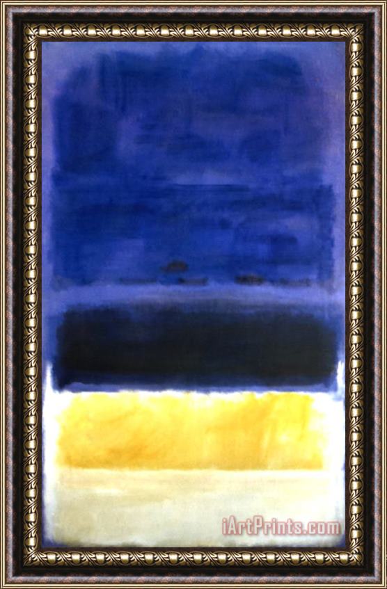 Mark Rothko Untitled Blue Dark Blue Yellow Framed Painting