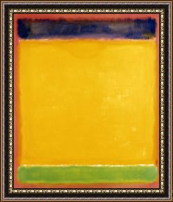 Yellow Framed Paintings - Untitled Blue Yellow Green on Red 1954 by Mark Rothko