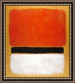 Yellow Framed Paintings - Untitled Red Black White on Yellow 1955 by Mark Rothko