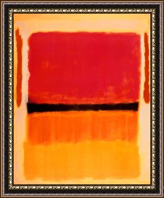 Yellow Framed Paintings - Untitled Violet Black Orange Yellow on White And Red 1949 by Mark Rothko