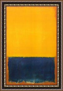 Yellow Framed Paintings - Yellow And Blue by Mark Rothko