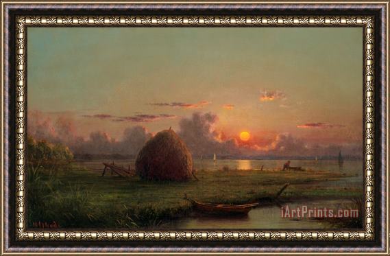 Martin Johnson Heade Haystack at Sunset, 1861 Framed Print