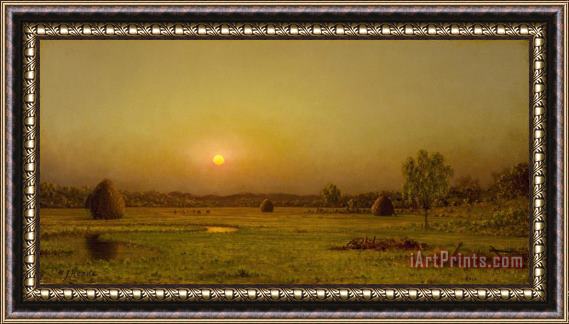 Martin Johnson Heade Marsh Sunset, Newburyport, Massachusetts Framed Painting