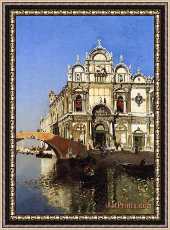 Martin Rico y Ortega Culoa Grandi Di San Marco And Camp San Giovanni E Paolo Venice Framed Painting