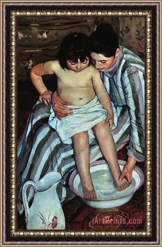 Mary Cassatt Child's Bath Framed Painting