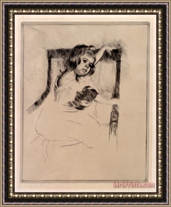 Mary Cassatt Kneeling in an Armchair Framed Print