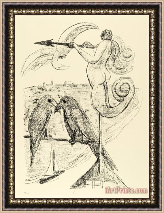 Max Beckmann Weather Vane (wetterfahne) From D Framed Painting