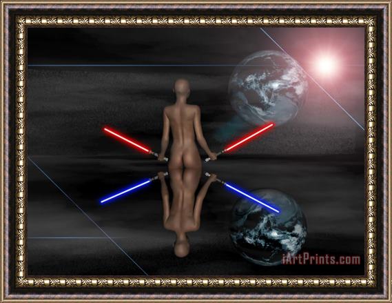 Michael Greenaway Star Wars Parallel Universe Framed Painting