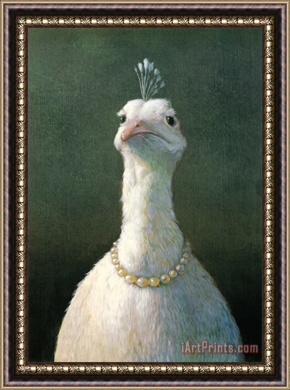 Michael Sowa Fowl with Pearls Framed Painting