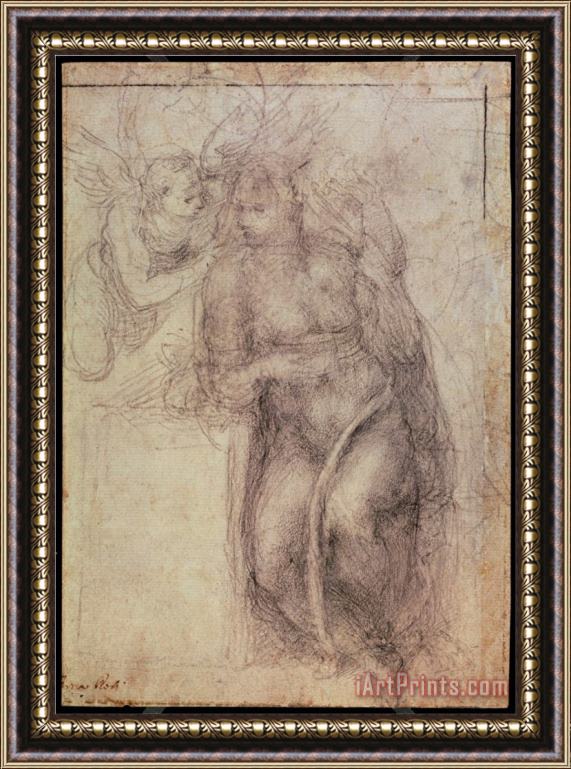 Michelangelo Buonarroti Inv 1895 9 15 516 Recto Framed Painting