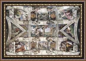 The Aspen Chapel Framed Prints - Michelangelo Creation Sistine Chapel Art Poster Adam by Michelangelo Buonarroti