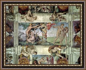 The Aspen Chapel Framed Prints - Sistine Chapel Ceiling 1508 12 Expulsion of Adam And Eve From The Garden of Eden by Michelangelo Buonarroti