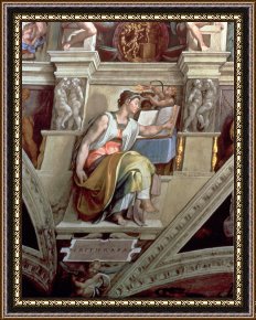 The Aspen Chapel Framed Prints - Sistine Chapel Ceiling Eritrean Sibyl 1510 by Michelangelo Buonarroti