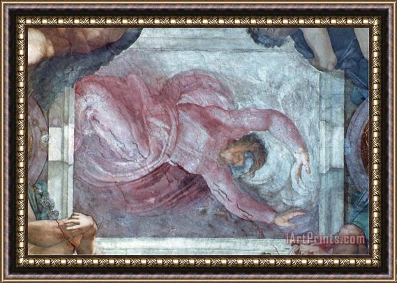 Michelangelo Buonarroti Sistine Chapel Ceiling God Dividing Light From Darkness Framed Print