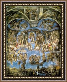 The Aspen Chapel Framed Prints - Sistine Chapel The Last Judgement by Michelangelo Buonarroti