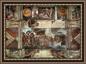 The Aspen Chapel Framed Prints - The Sistine Chapel Noah's Drunkenness The Flood by Michelangelo Buonarroti