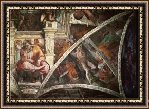 The Aspen Chapel Framed Prints - The Sistine Chapel The Prophet Jeremiah The Punishment of Aman Book Esther by Michelangelo Buonarroti