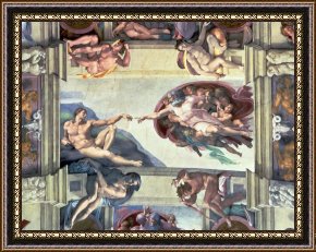 The Aspen Chapel Framed Prints - Sistine Chapel Ceiling Creation of Adam by Michelangelo