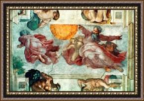The Aspen Chapel Framed Prints - Sistine Chapel Ceiling Creation of the Sun and Moon by Michelangelo