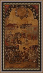 Conquest of Mexico, 1521 Framed Prints - The Conquest of Mexico. Tabla VI by Miguel Gonzales