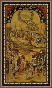 Conquest of Mexico, 1521 Framed Prints - The Conquest of Mexico. Tabla VIII by Miguel Gonzales