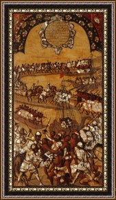 Conquest of Mexico, 1521 Framed Prints - The Conquest of Mexico. Tabla Xxi by Miguel Gonzales