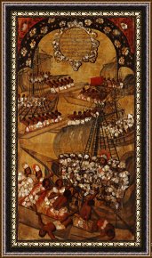 Conquest of Mexico, 1521 Framed Prints - The Conquest of Mexico. Tabla Xxii by Miguel Gonzales