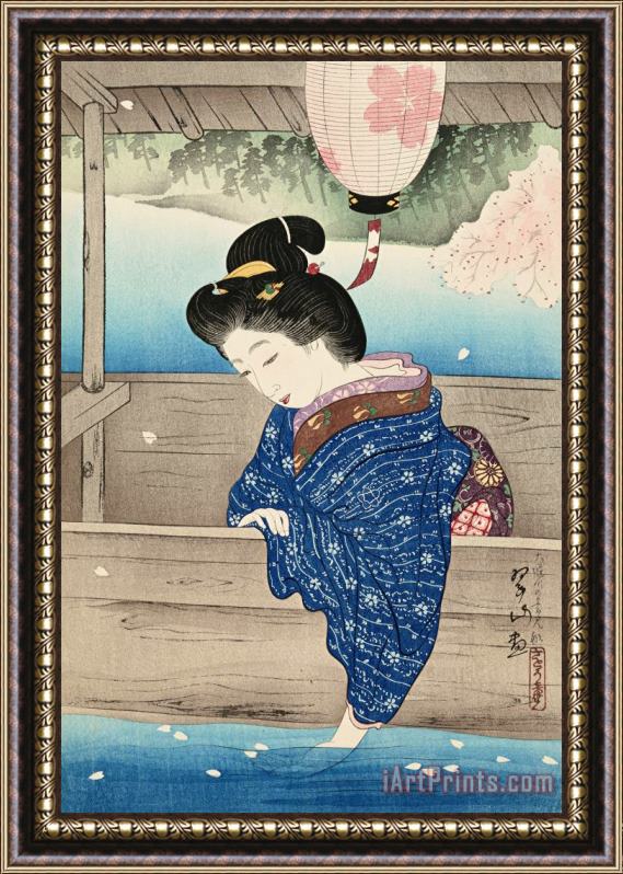 Miki Suizan Pleasure Boat on The Oseki River (osekigawa No Hanami Bune) Framed Print