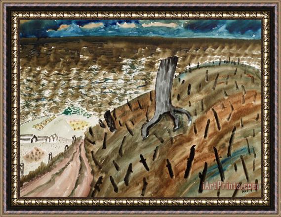 Milton Avery Burned Hill by The Sea, 1936 Framed Painting