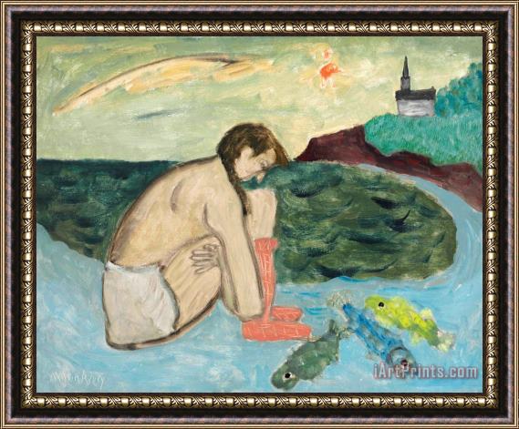Milton Avery Girl with Fish, 1939 Framed Painting