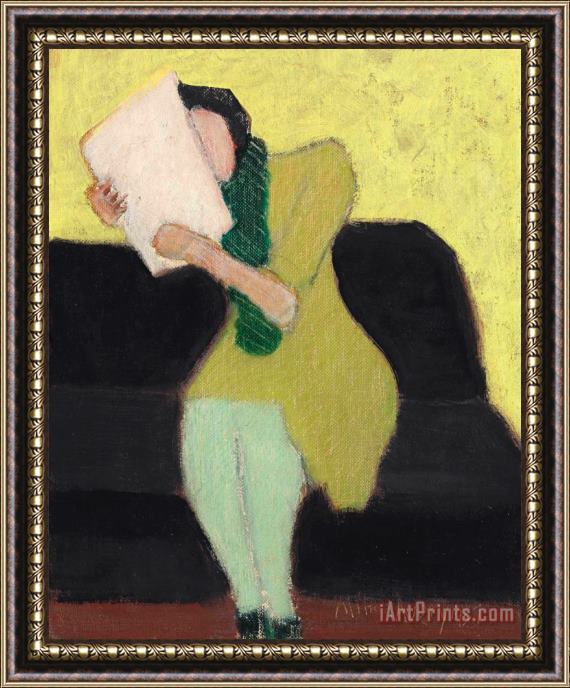 Milton Avery Seated Figure, 1957 Framed Painting