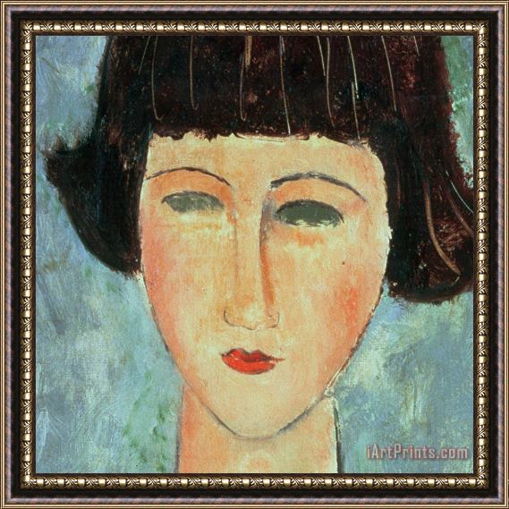 Modigliani Young Brunette Framed Painting