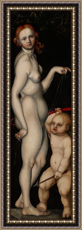 Monogrammist H B Venus And Cupid Framed Painting