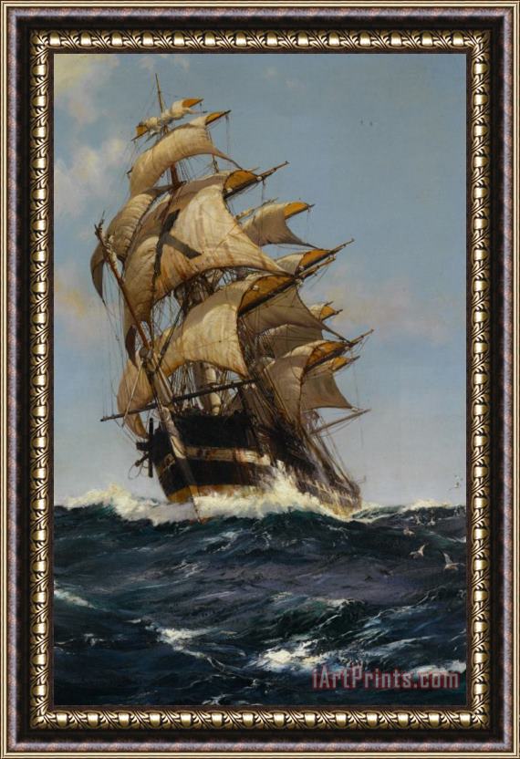 Montague Dawson Crest of a Wave Framed Painting