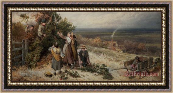 Myles Birket Foster Holly Gatherers Framed Painting
