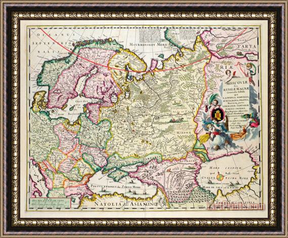 Nicolaes Visscher Map of Asia Minor Framed Painting