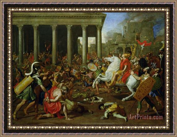 Nicolas Poussin The Destruction of the Temples in Jerusalem by Titus Framed Print