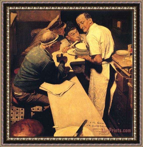 Norman Rockwell War News Framed Painting