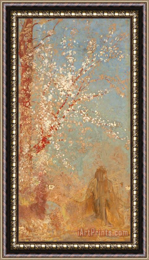 Odilon Redon Figure Under a Blossoming Tree Framed Print