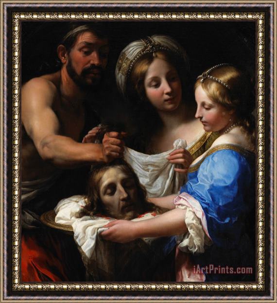 Onorio Marinari Salome With The Head Of Saint John The Baptist Framed Painting