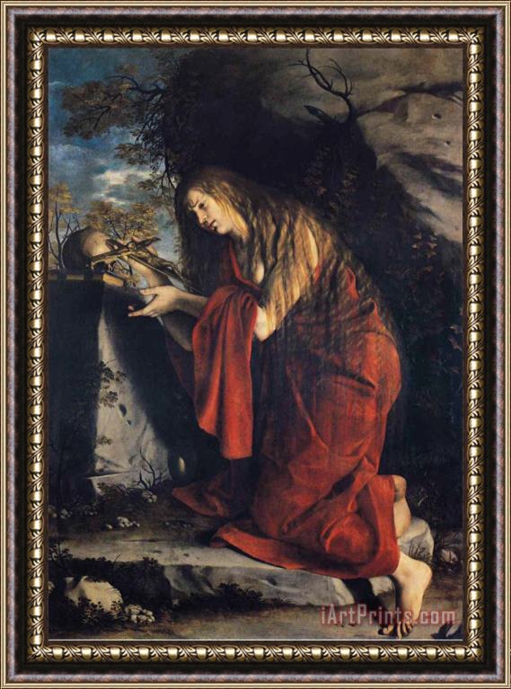 Orazio Gentleschi Saint Mary Magdalen in Penitence Framed Painting