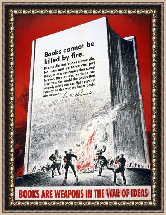 Others Books Are Weapons In The War Of Ideas 1942 Us World War II Anti-german Poster Showing Nazis Framed Print