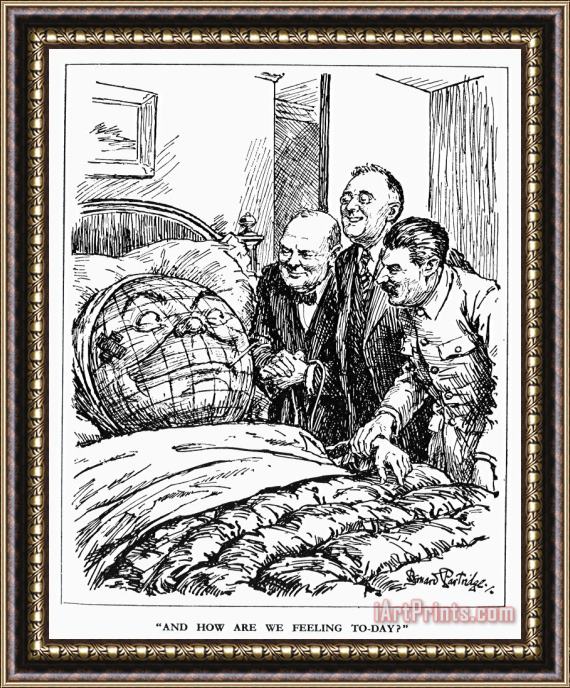 Others Cartoon: Big Three, 1945 Framed Painting